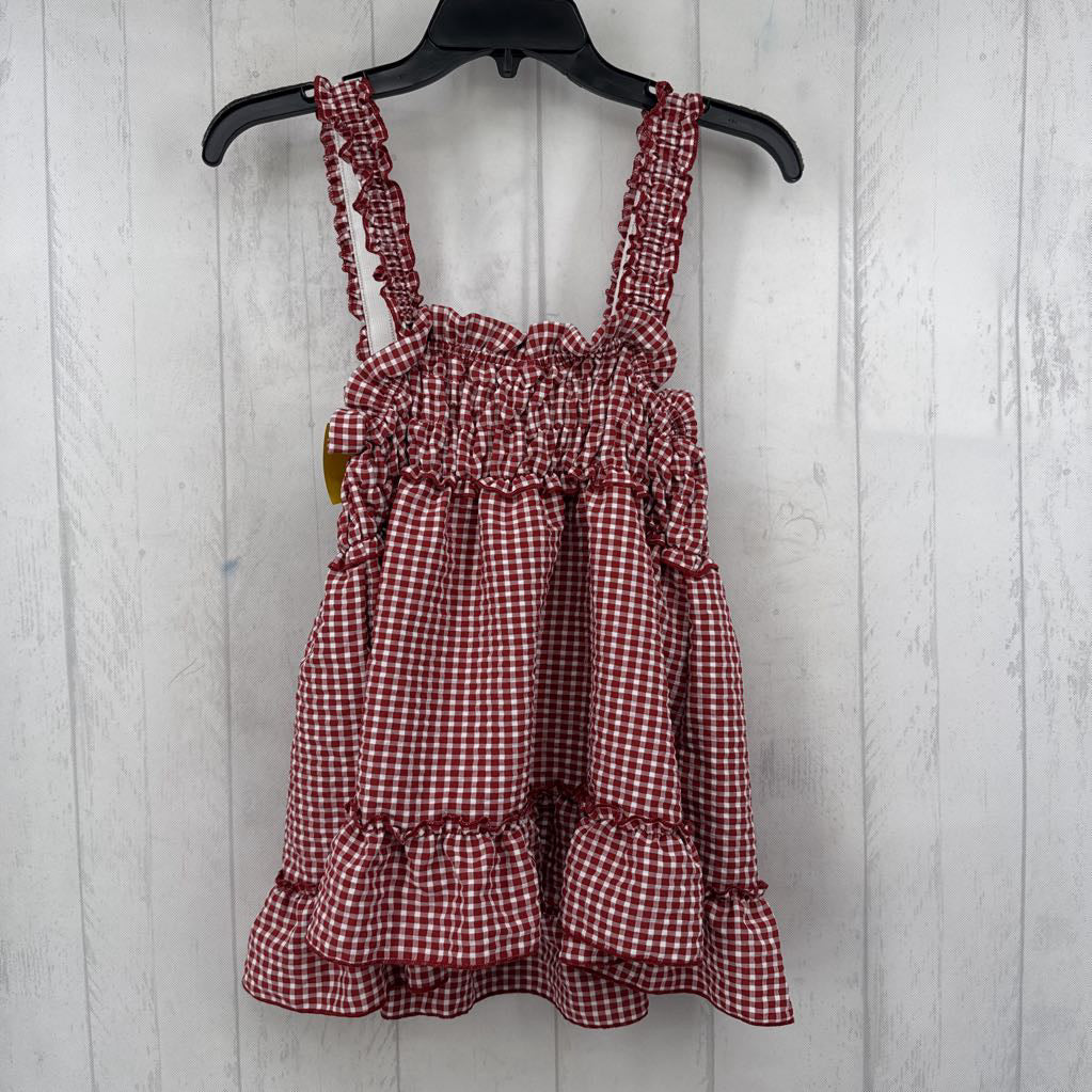 M gingham print tank top