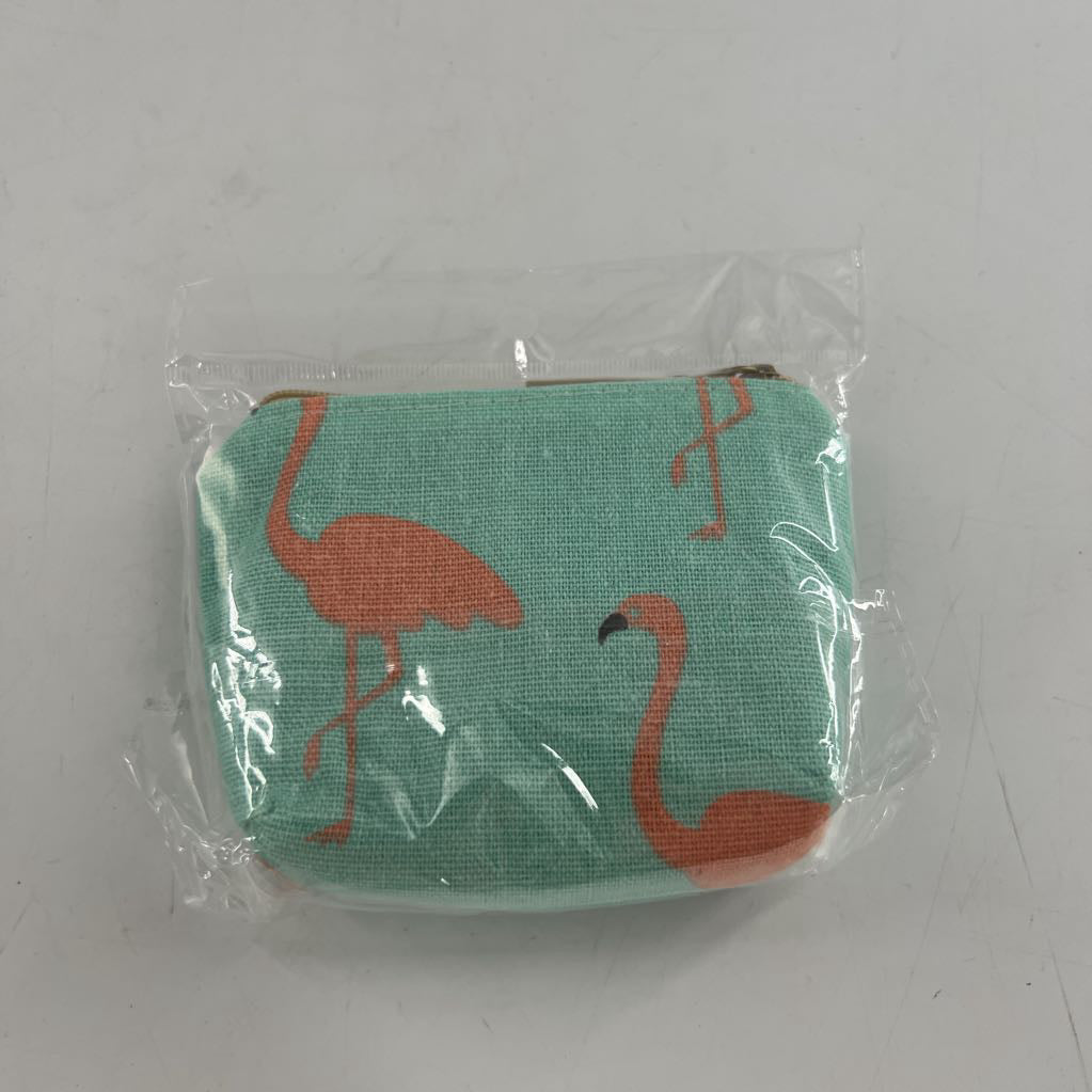 flamingo print pouch