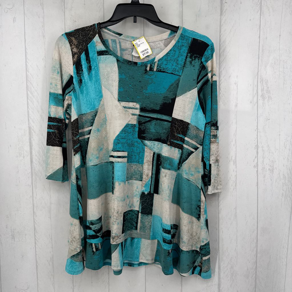 L printed 3/4 slv top