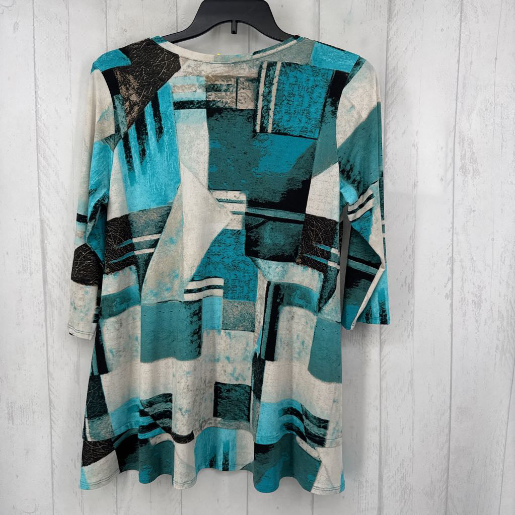 L printed 3/4 slv top