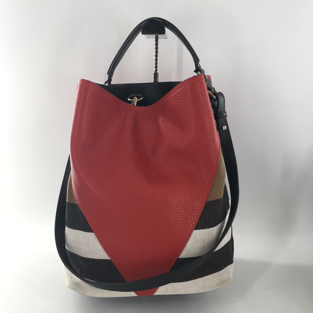 Burberry Ashby Canvas Check Bucket Bag