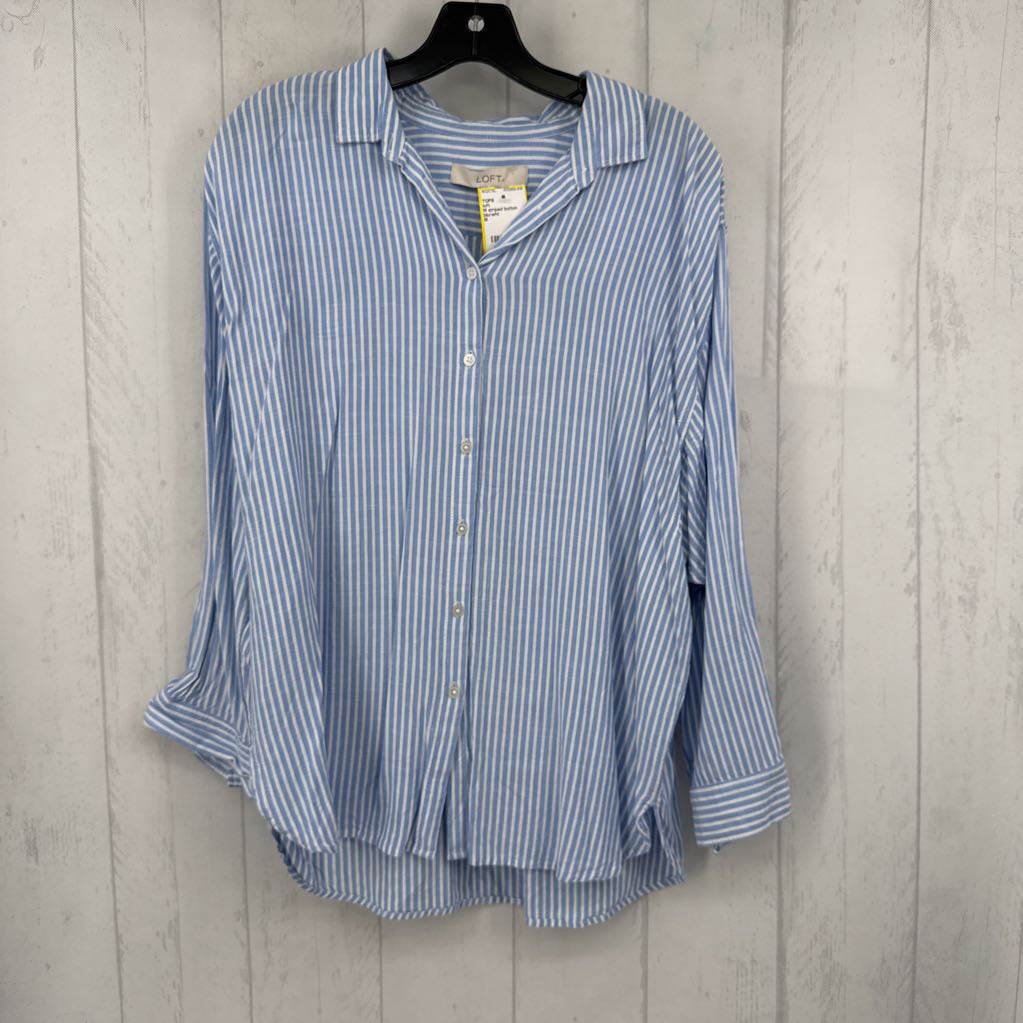 M striped button down l/s top