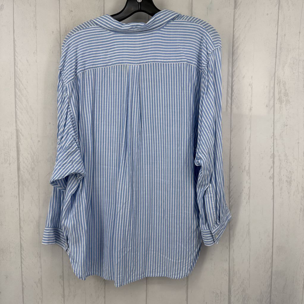 M striped button down l/s top