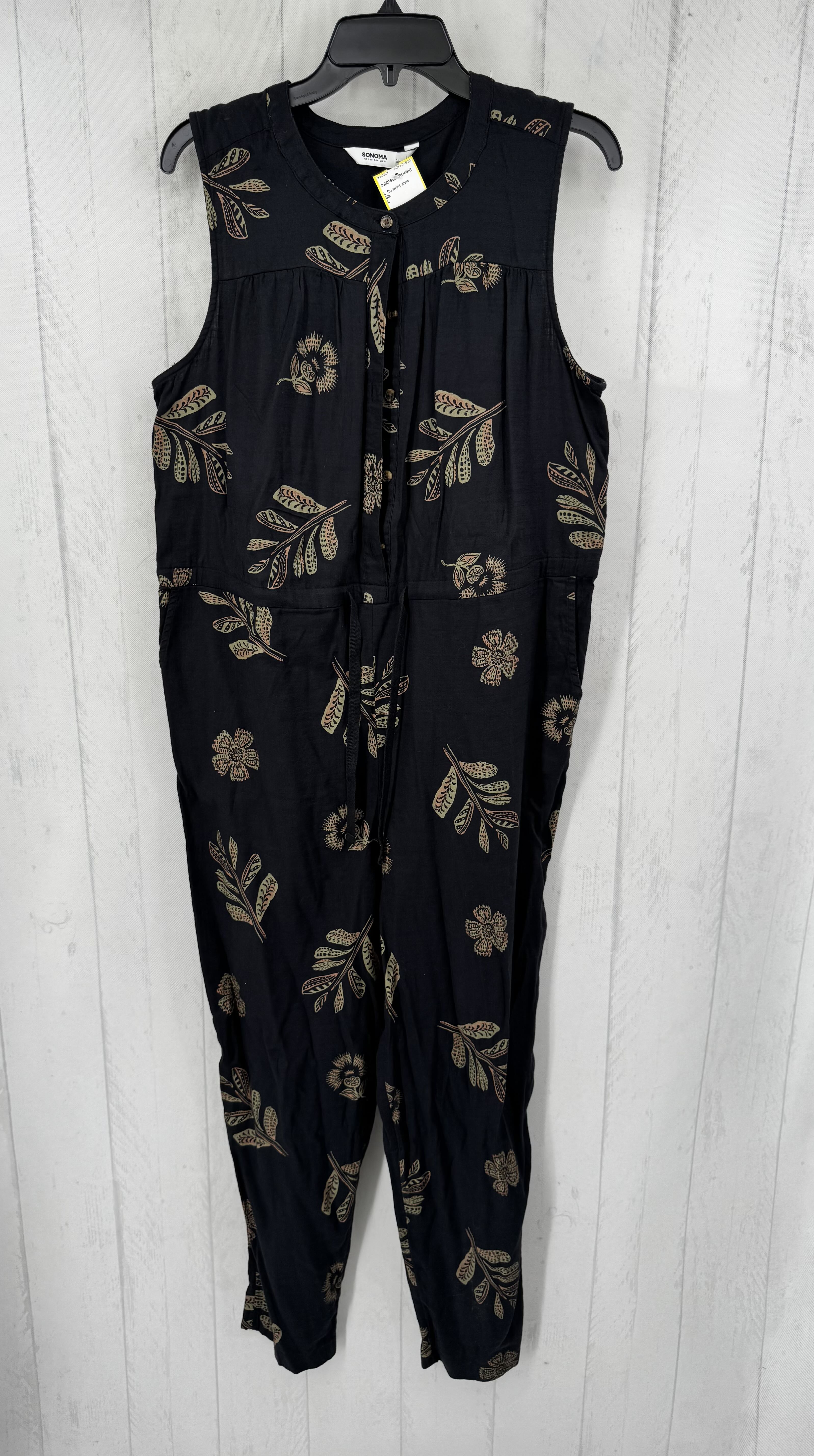 L flo print slvls jumpsuit