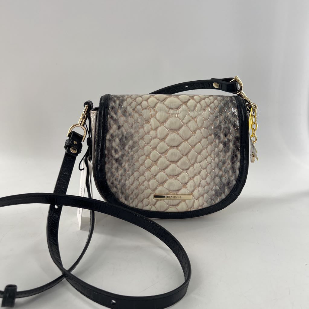 R265 croc embossed flap crossbody