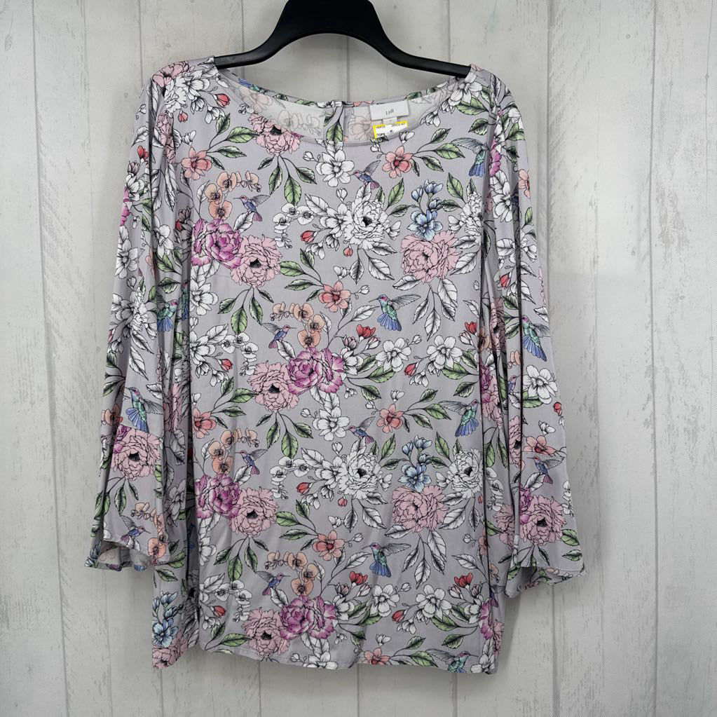 L flo print l/s top
