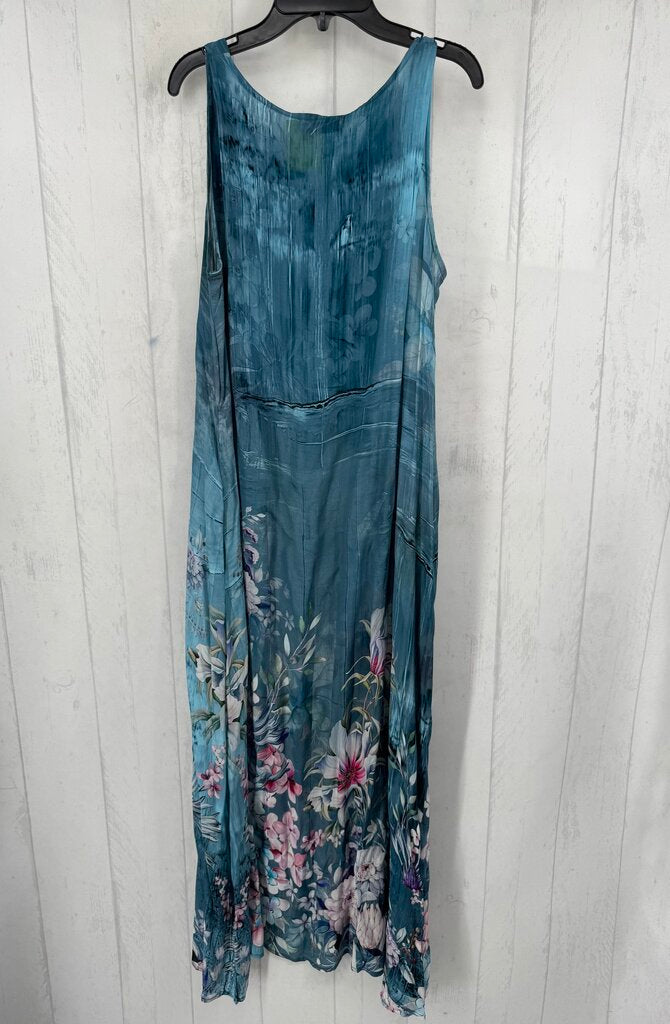 M flo print v-neck slvls dress