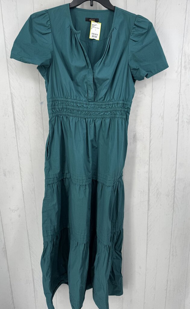 M split neck tiered s/s dress