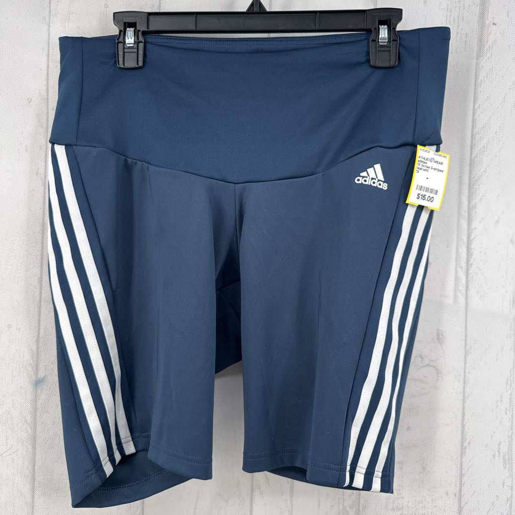1X hi-rise 3-striped shorts