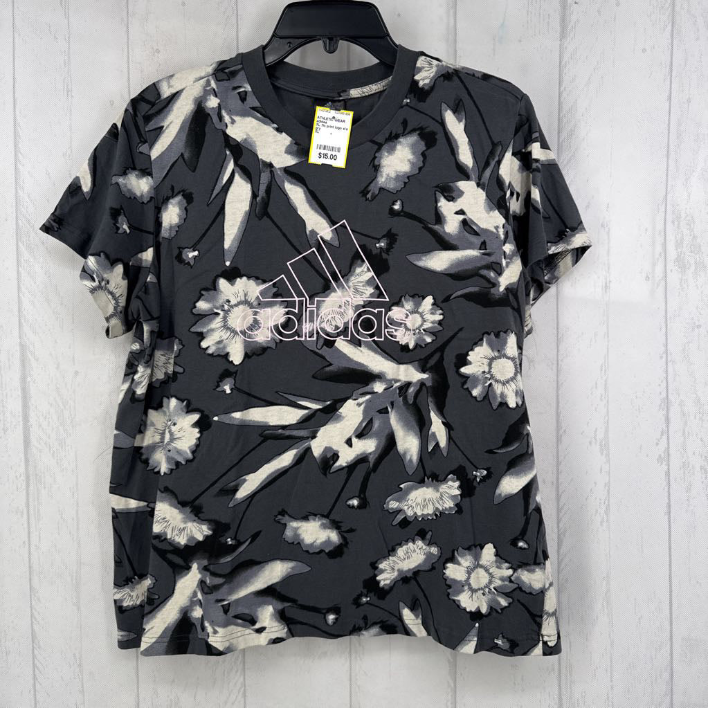 XL flo print logo s/s hi-lo tee