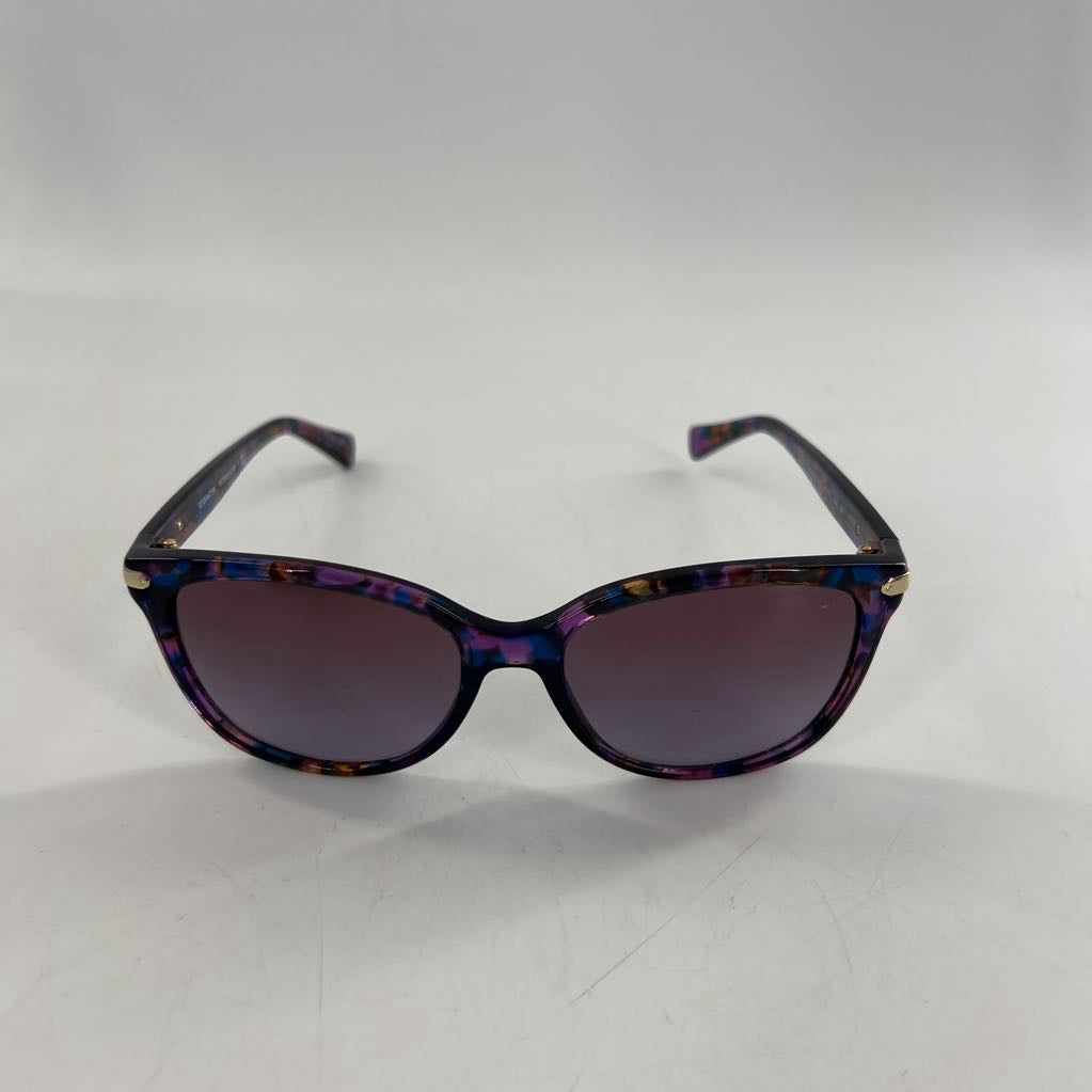 Coach confetti purple polarized sunglasses w/ case