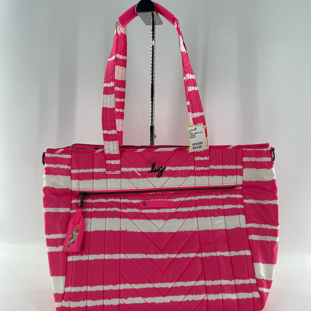 stripe quilted carry all tote