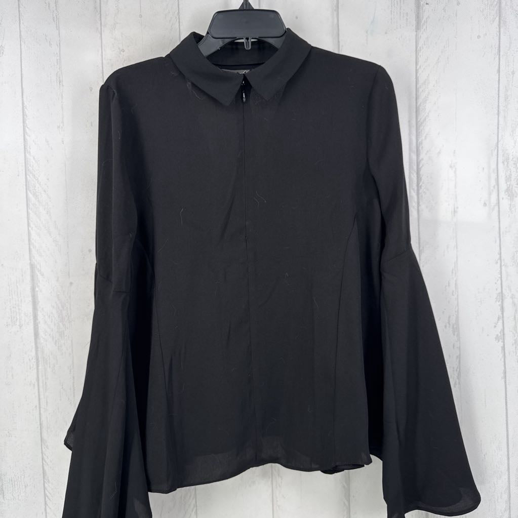 S v-neck flowy flare slv top