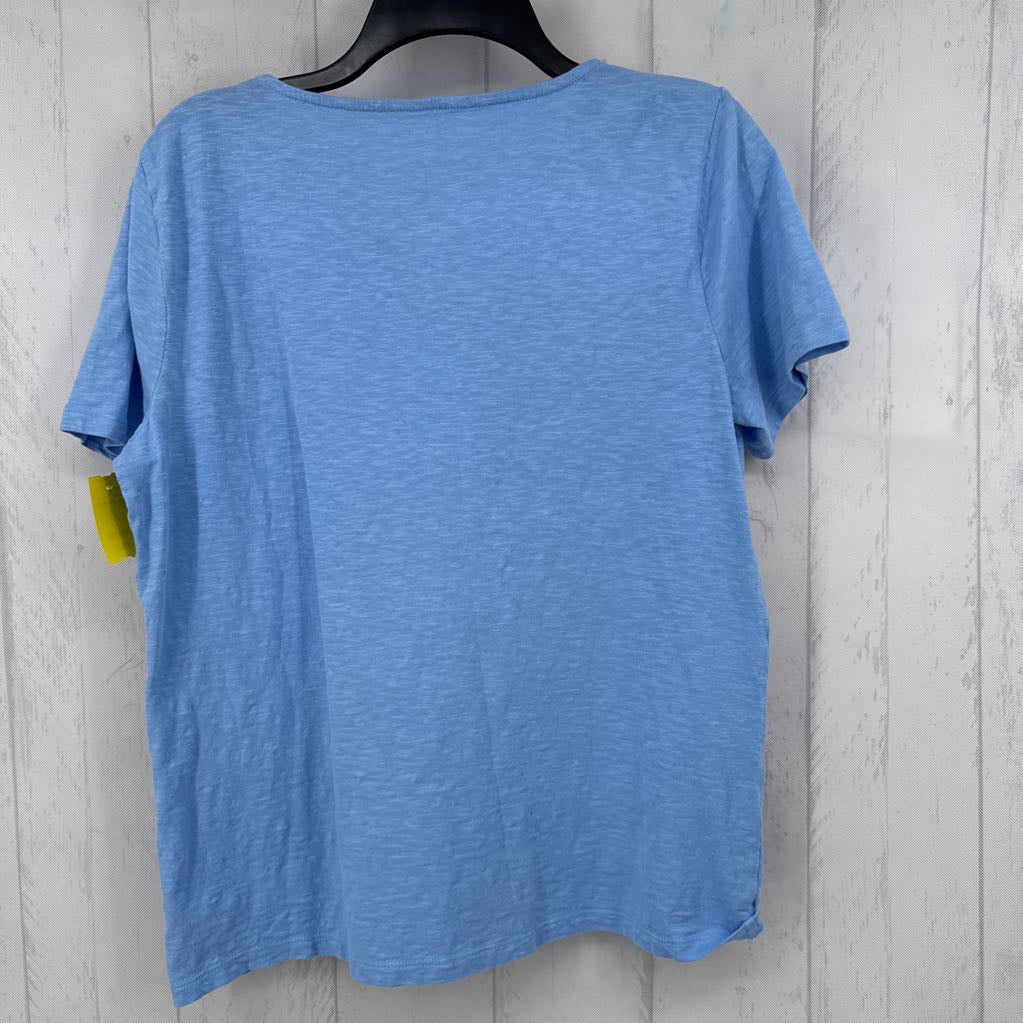 L lace trim v-neck s/s tee