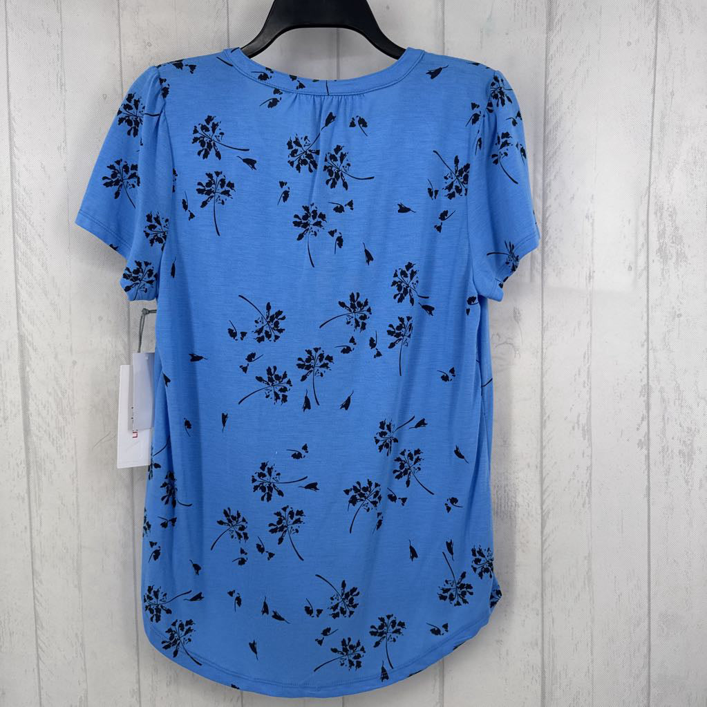 R32 Mp flo print split neck s/s tee