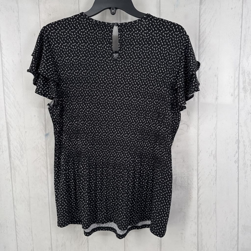 S printed flutter slv top