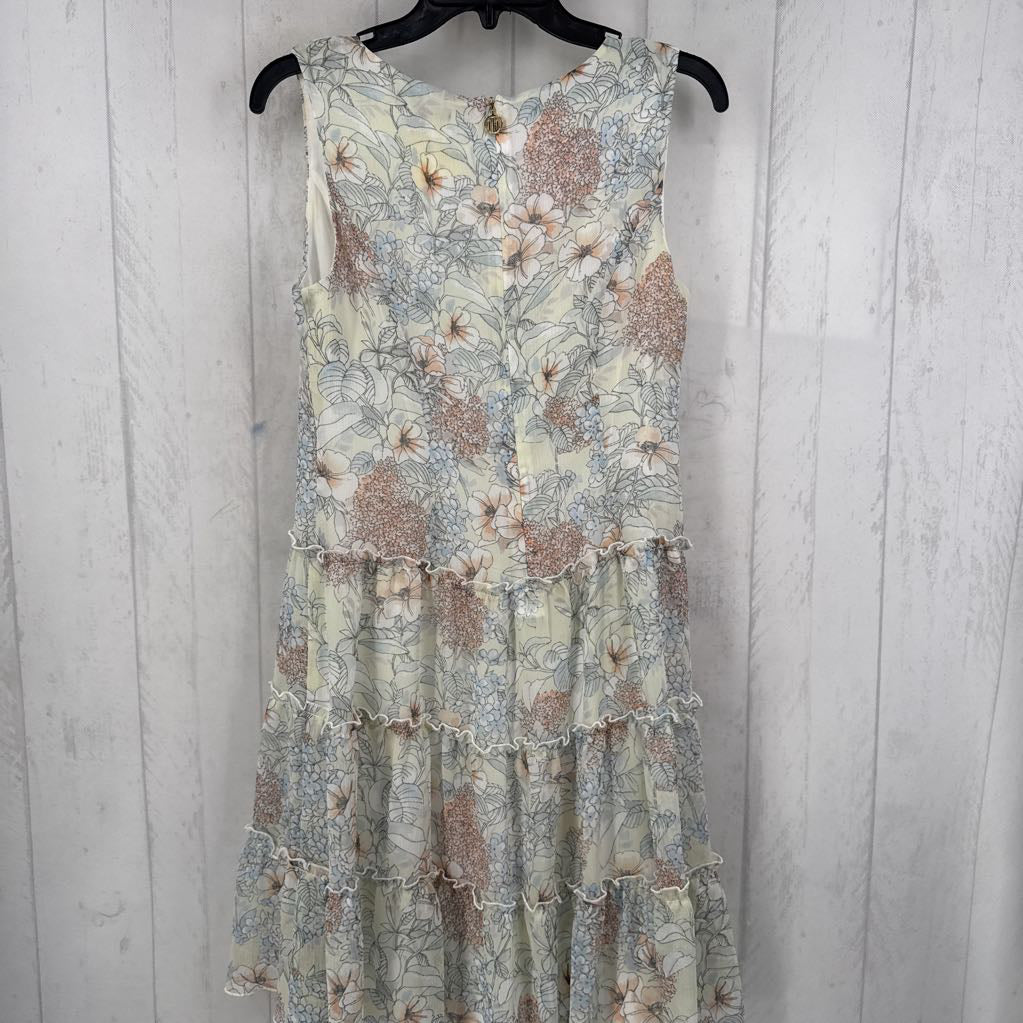 8 flo print tiered slvls dress