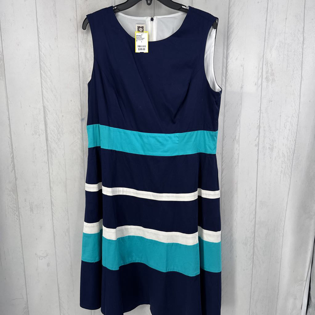 R129 16 striped slvls dress