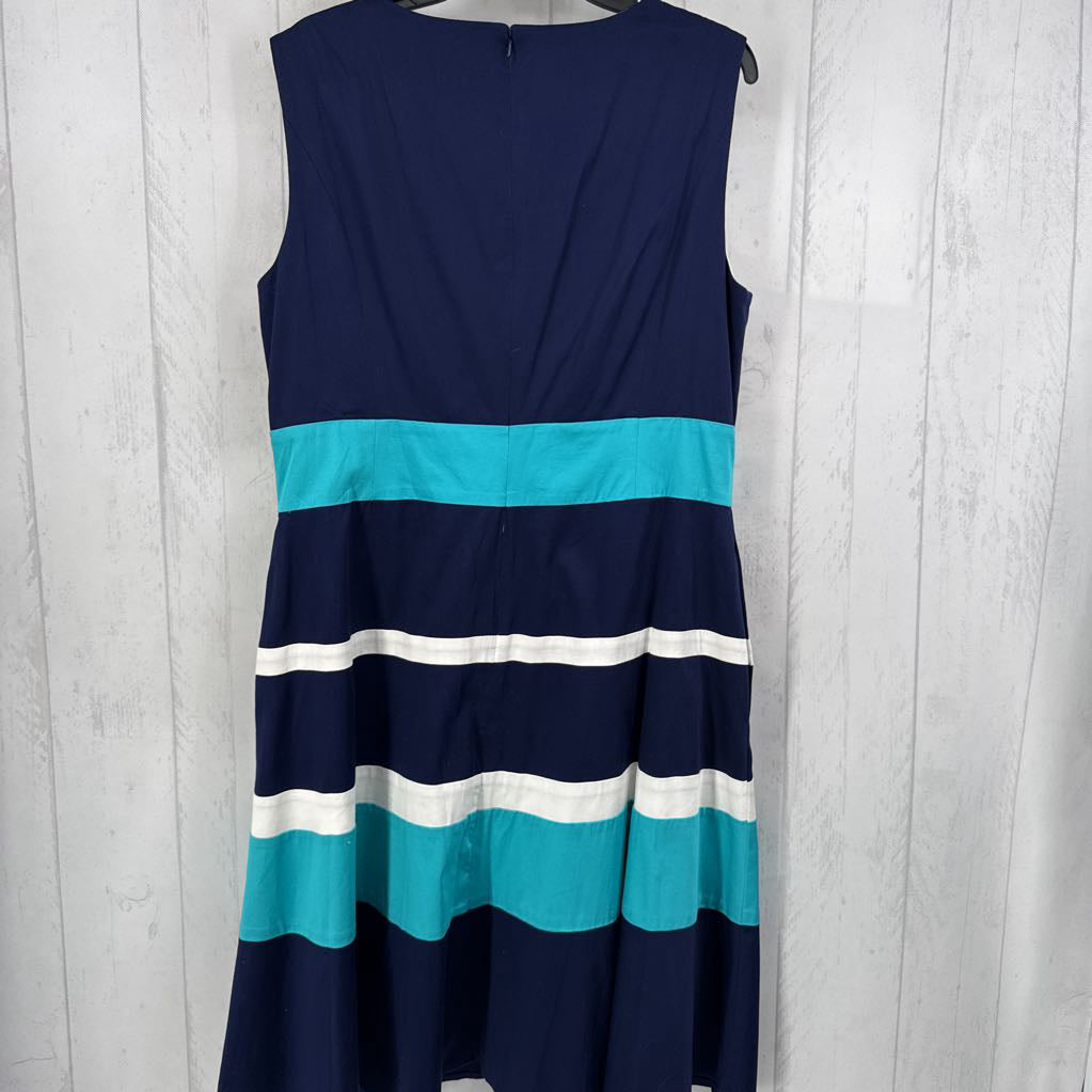 R129 16 striped slvls dress