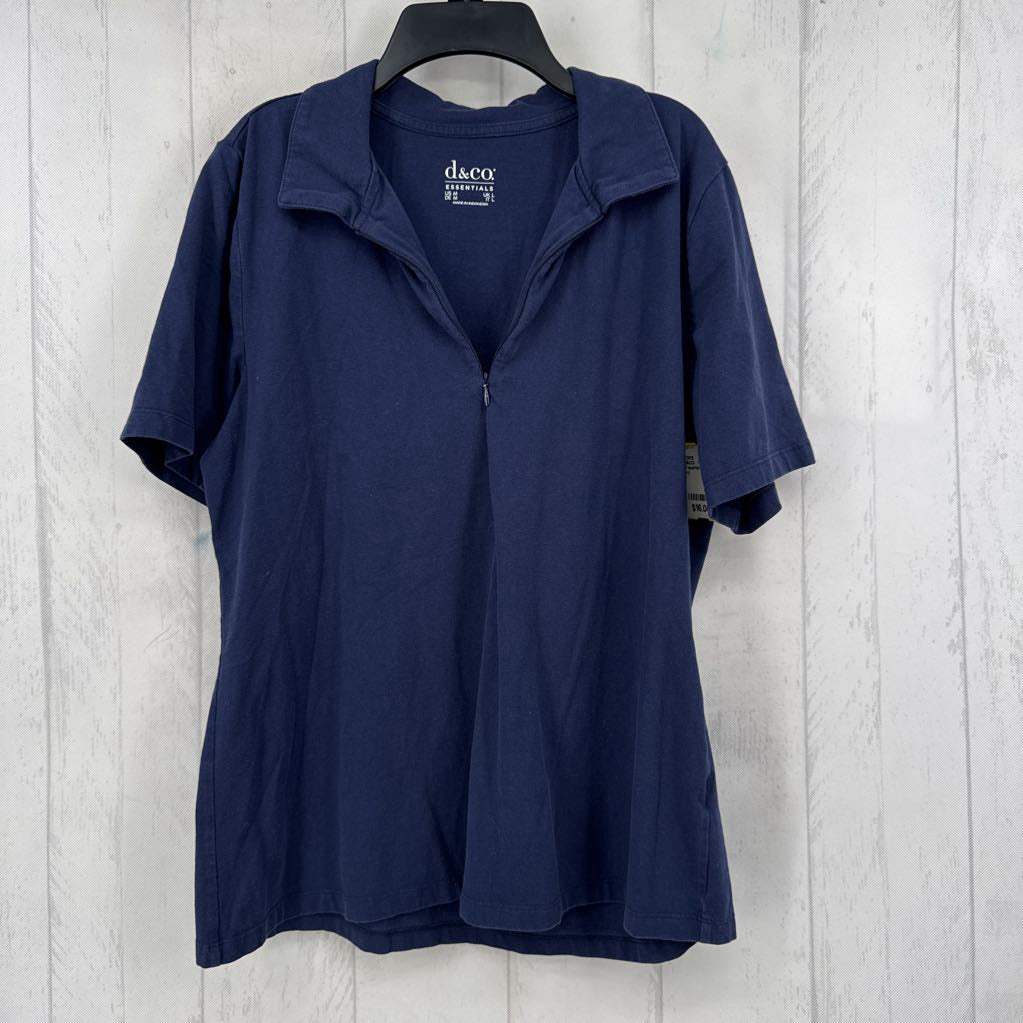 M quarter zip s/s polo