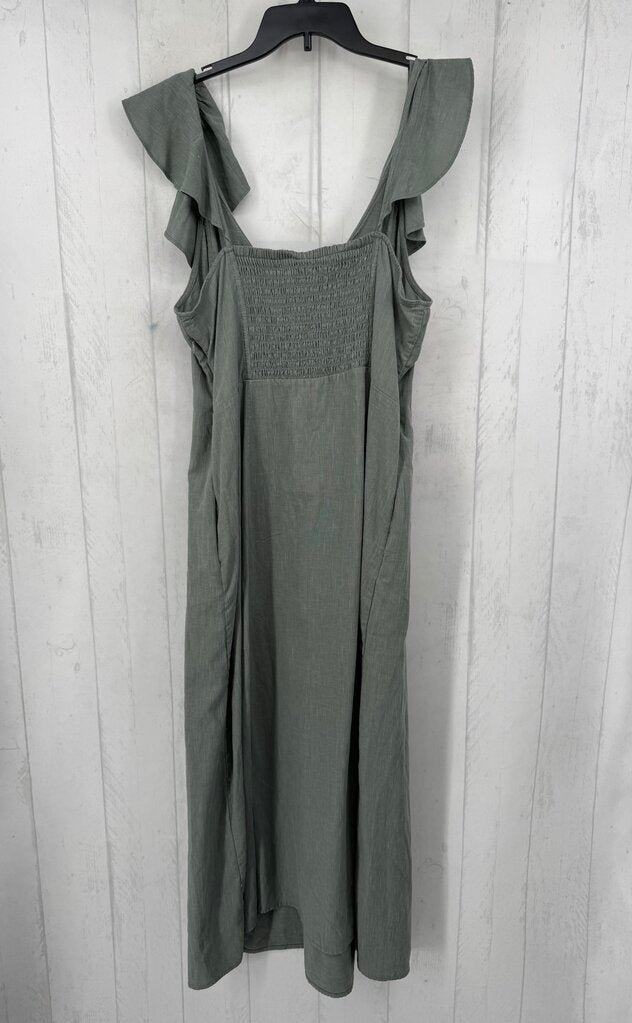 XL ruffled v-neck slvls dress