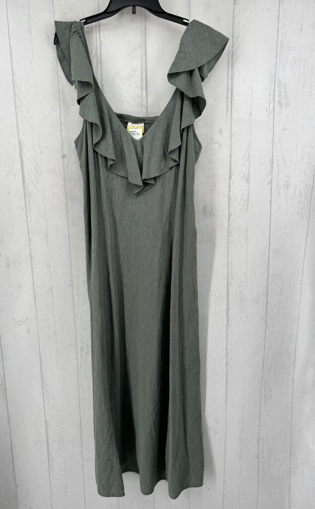 XL ruffled v-neck slvls dress
