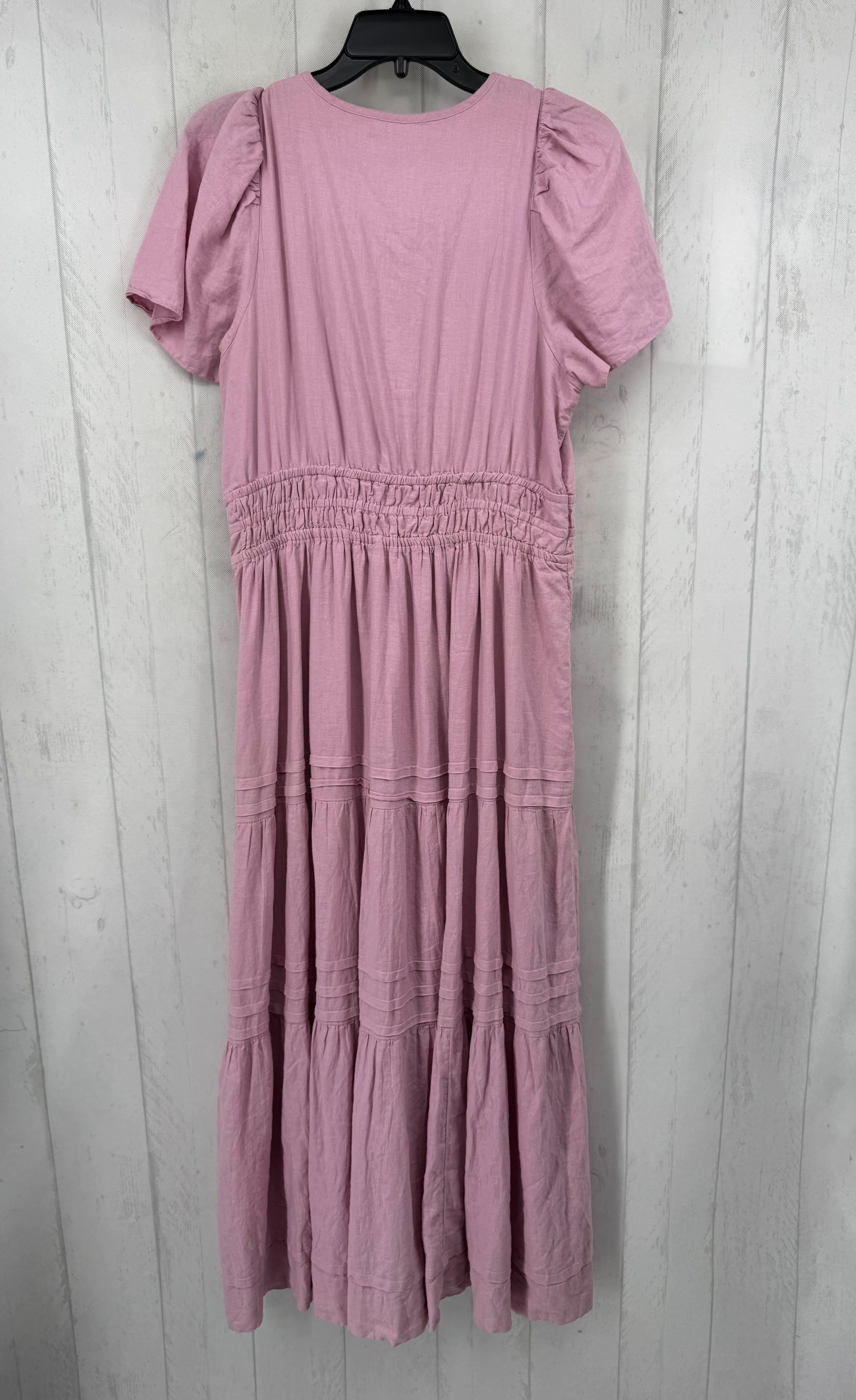 M v-neck tiered s/s dress