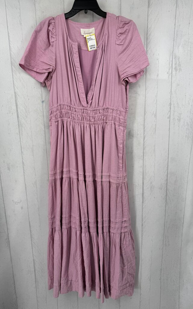 M v-neck tiered s/s dress