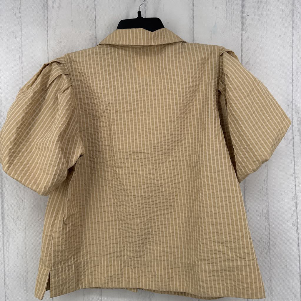 M puffy slv button s/s shirt