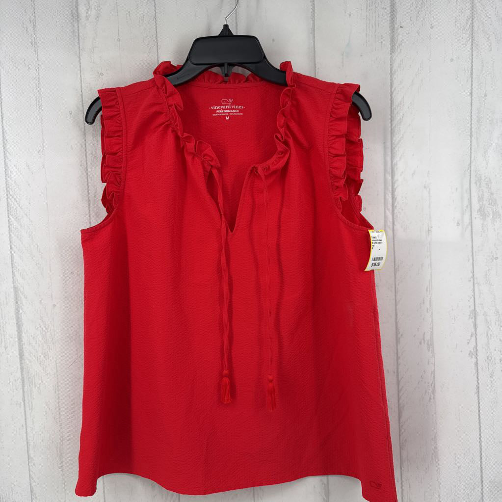 M ruffle hem v-neck tank
