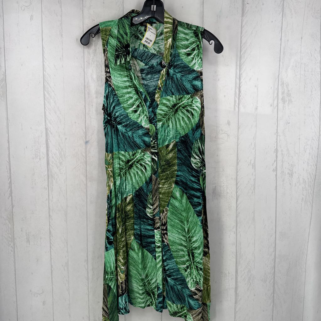 L slvls tropical print button dress