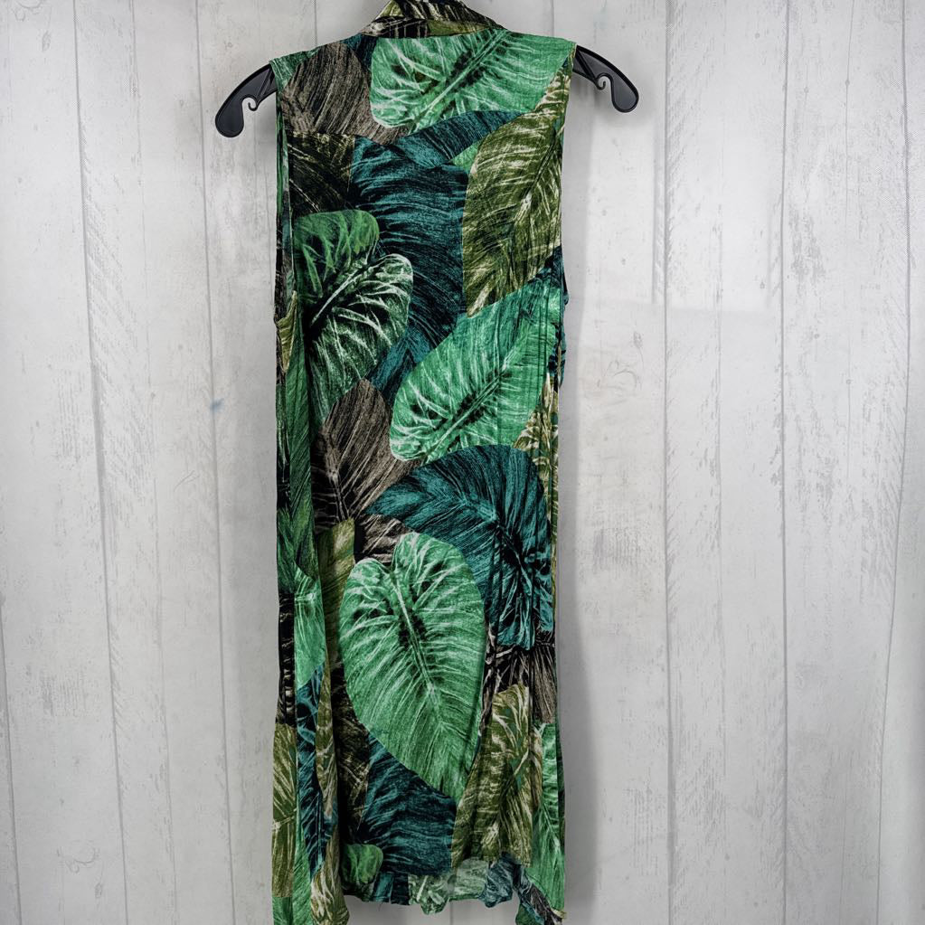 L slvls tropical print button dress