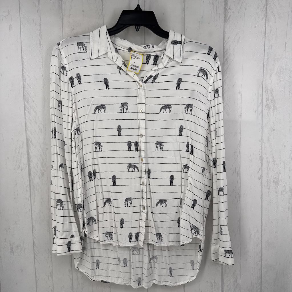 XL l/s bird print button shirt