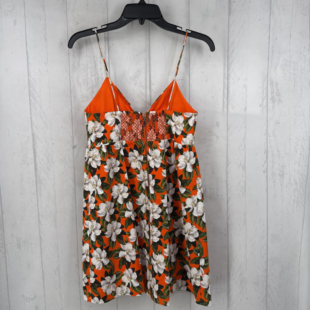 4 pleated floral front bow mini dress