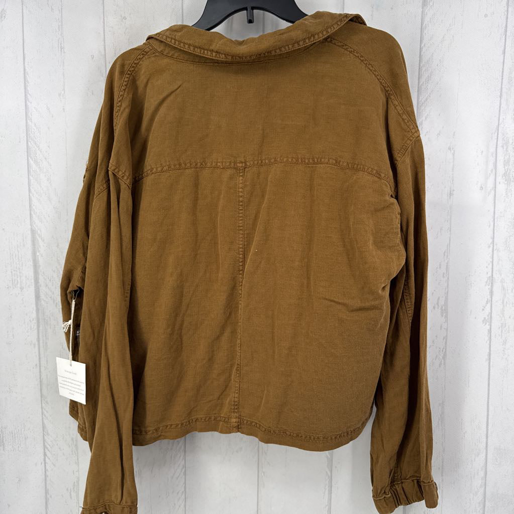 XL 53% linen button l/s jacket