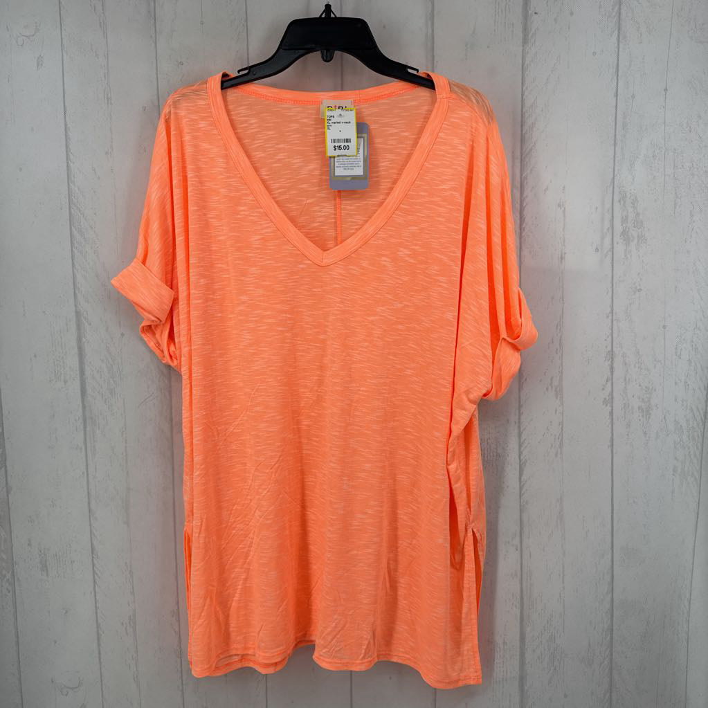 XL marled v-neck s/s tee