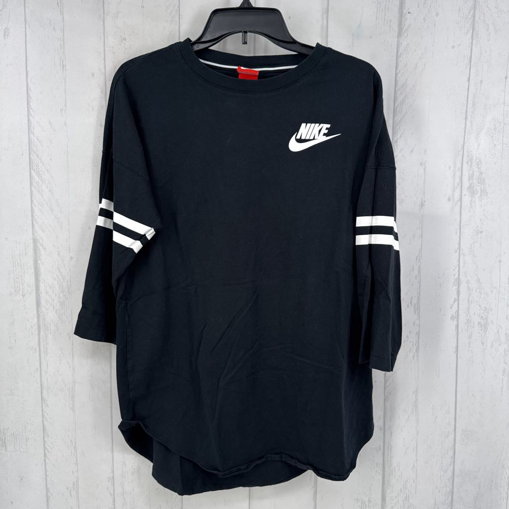 L crewneck logo 3/4 slv tee