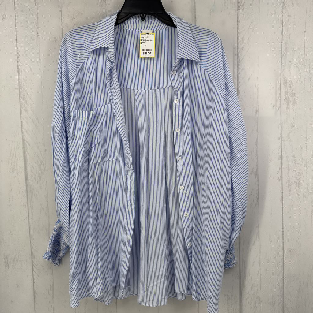 1XL striped button down l/s top