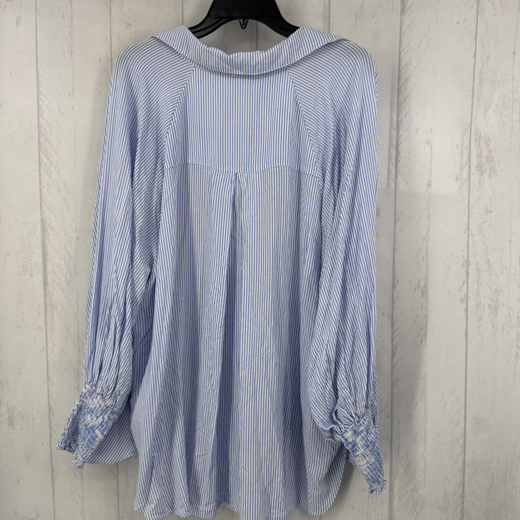 1XL striped button down l/s top