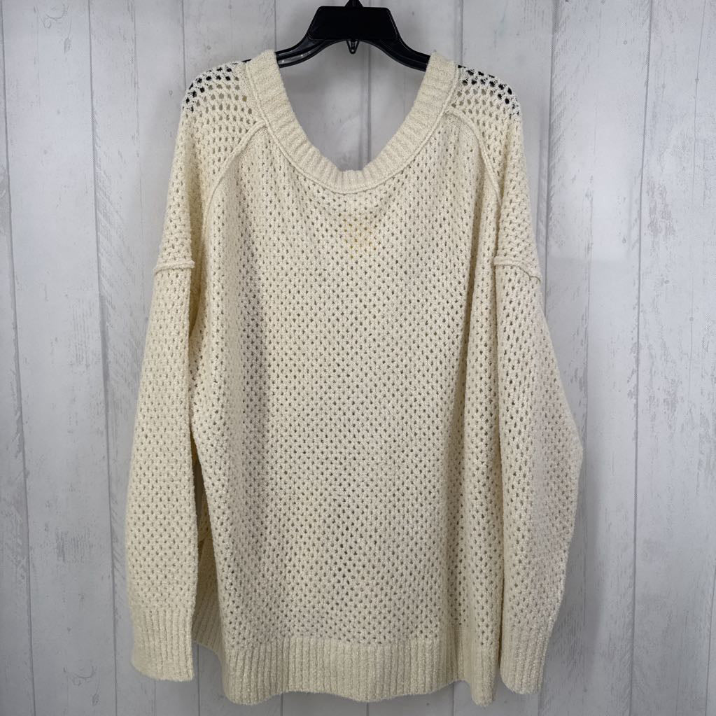 XXL crochet v-neck sweater