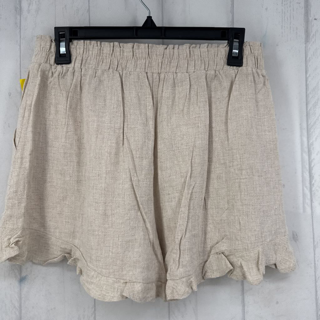 L pull-on linen blend shorts