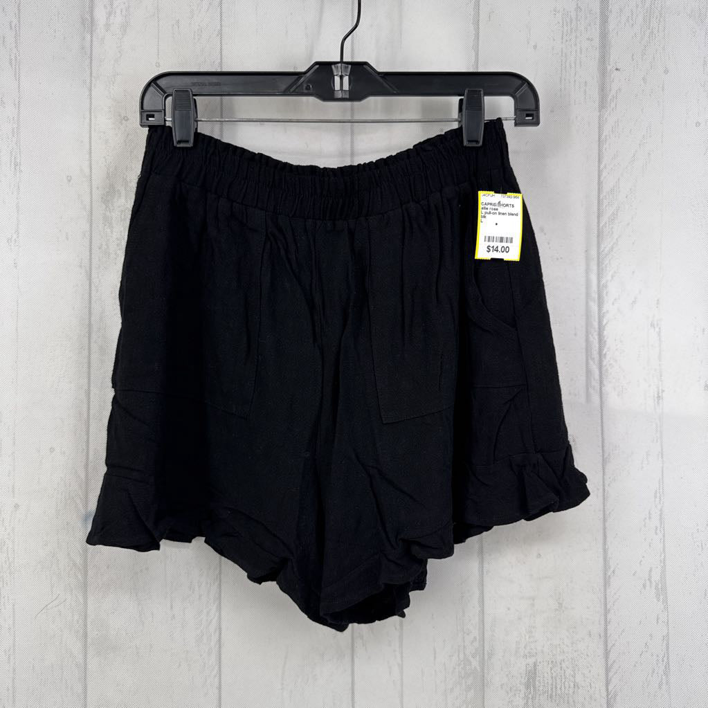 L pull-on linen blend shorts