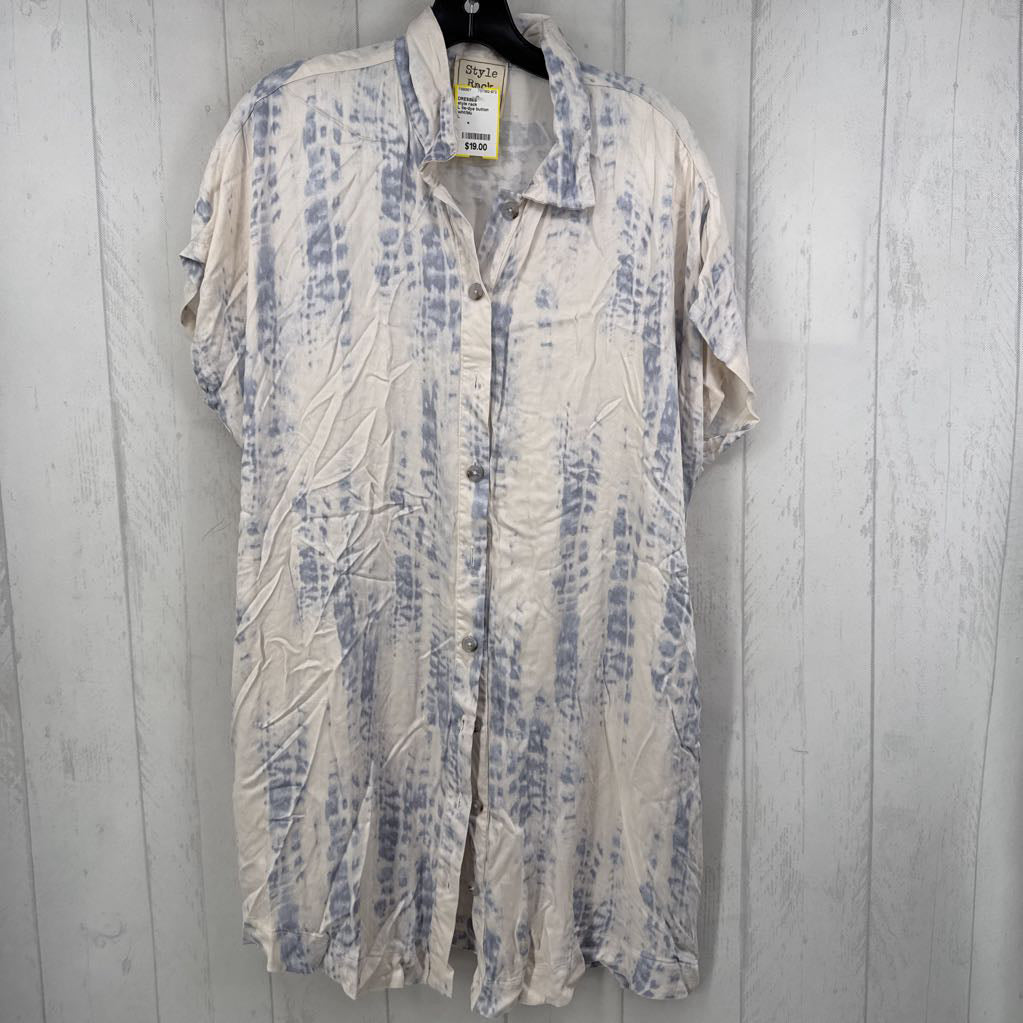 L tie-dye button down s/s dress