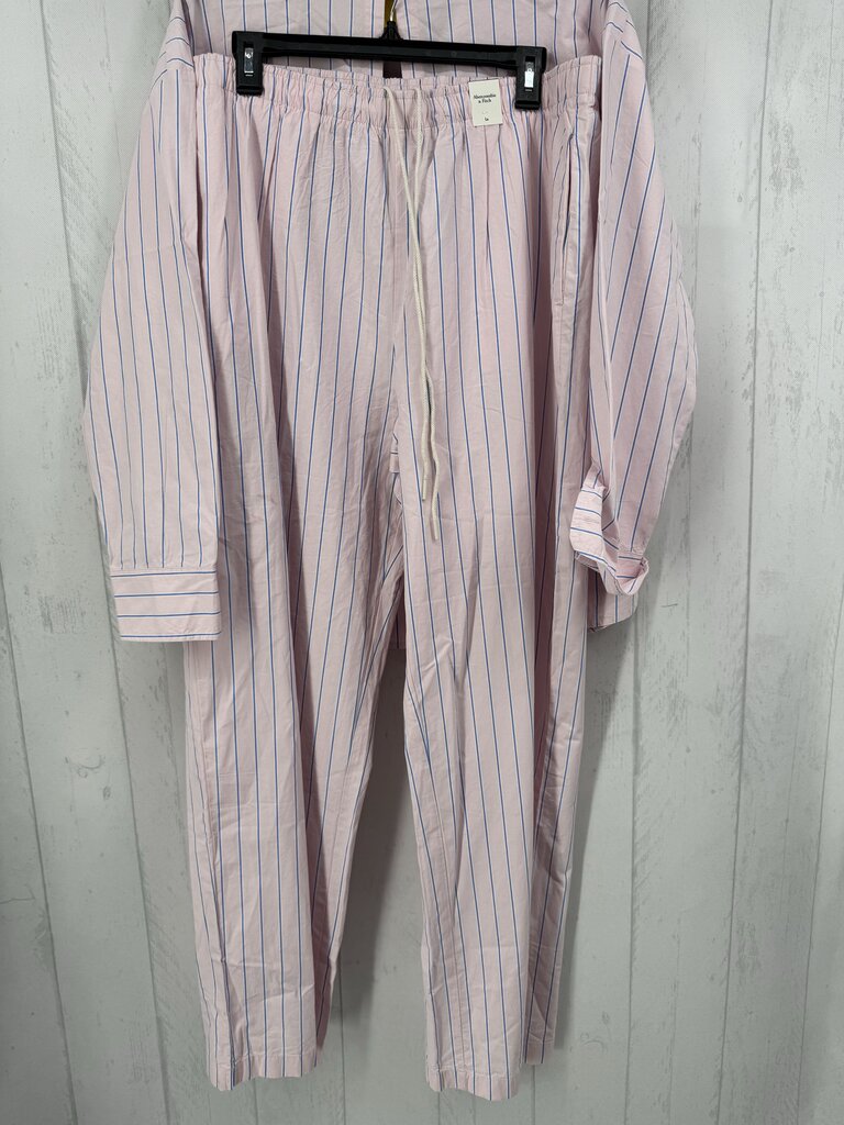 M/L 2Pc striped l/s top & pants lounge set
