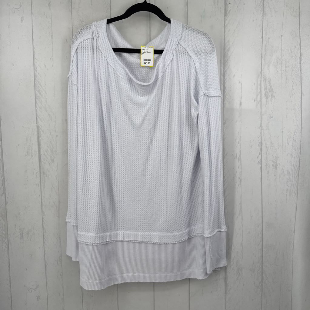 M waffle knit l/s top