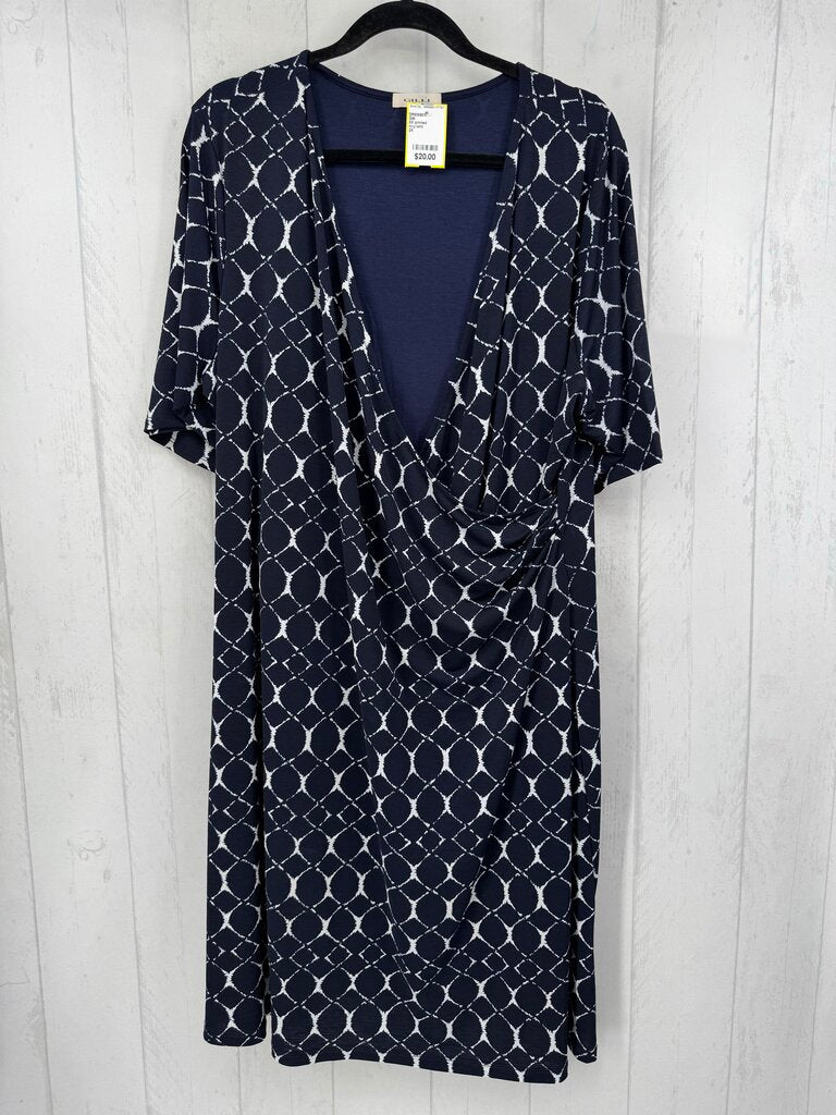 2X printed crossover s/s dress