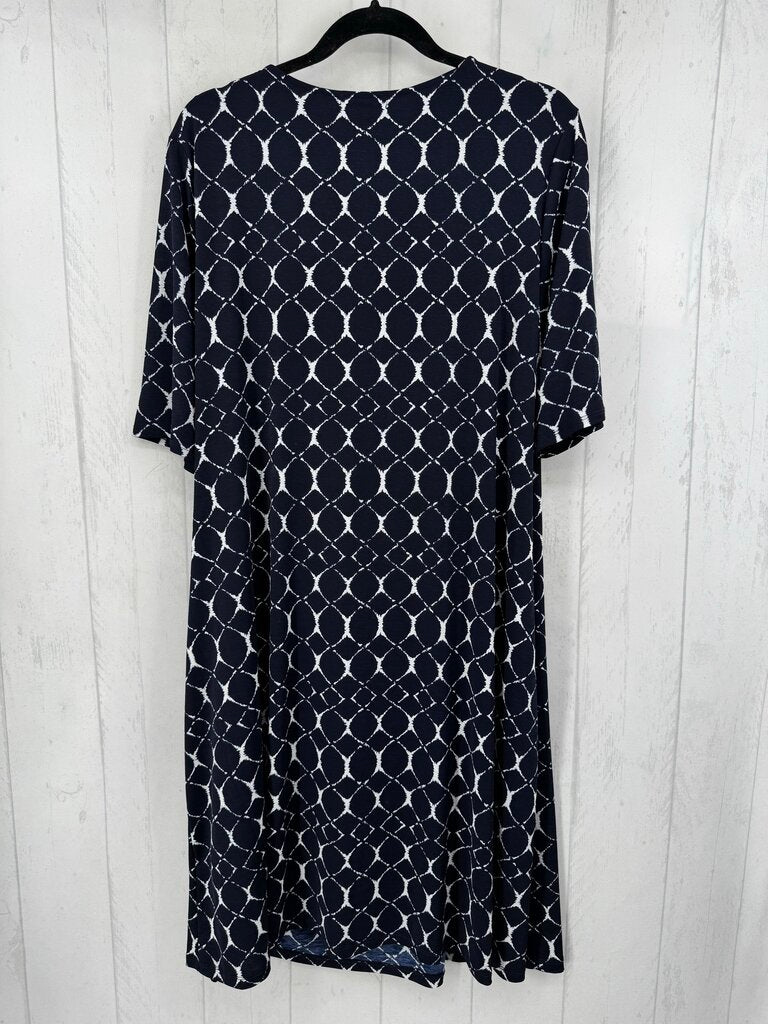 2X printed crossover s/s dress