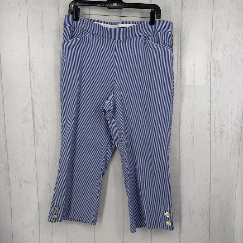 L striped pull-on crop pant