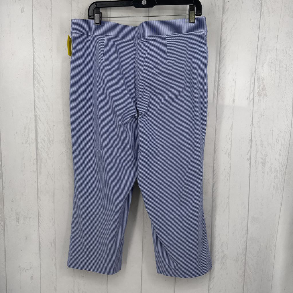 L striped pull-on crop pant