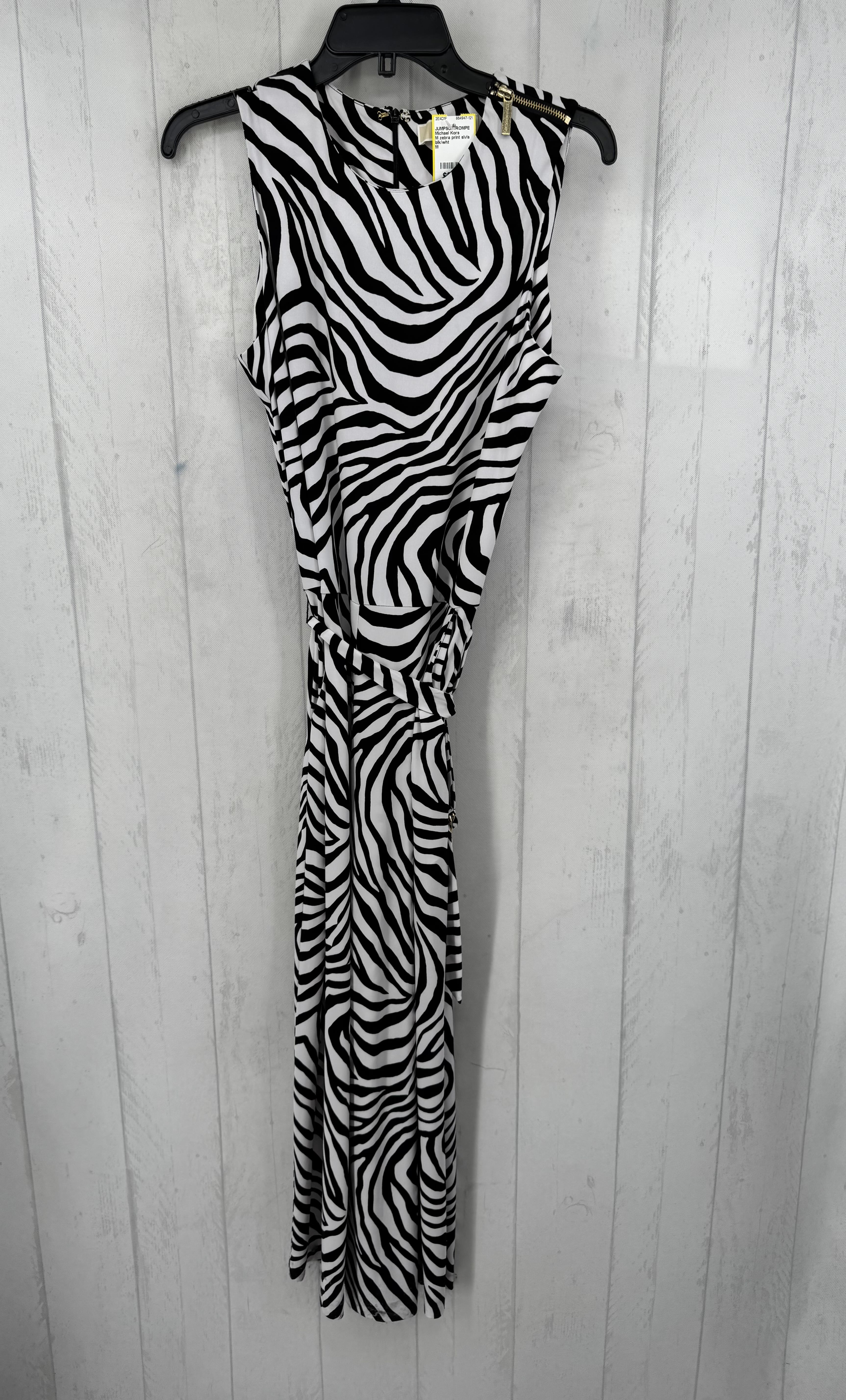 M zebra print slvls jumpsuit